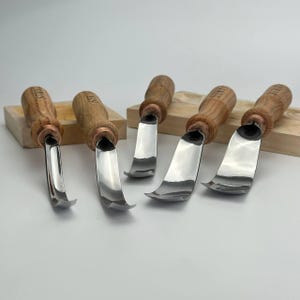 Long bent gouge, Bent gouge, Spoon carving tool, Bowl and kuksa carving, Wood carving tools, Woodworking supply STRYI, Gift for Dad
