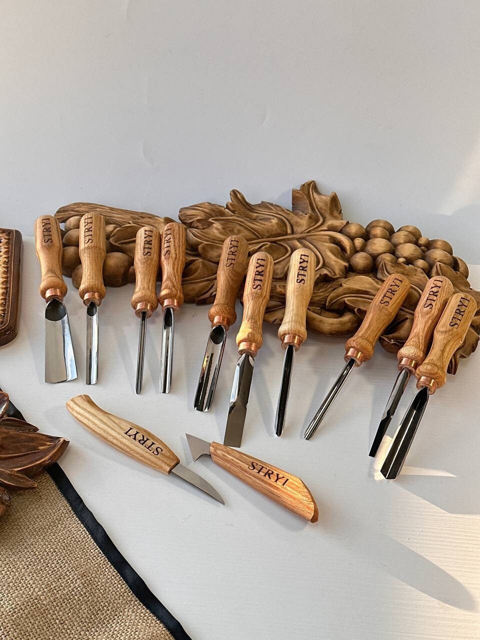 Herramientas para tallar madera, set de 12 piezas cuchillas planas y  ahuecadas, gubias, formones
