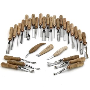 STRYI Träsnideriverktygsset med 30 delar – Professionella smidda urholkar