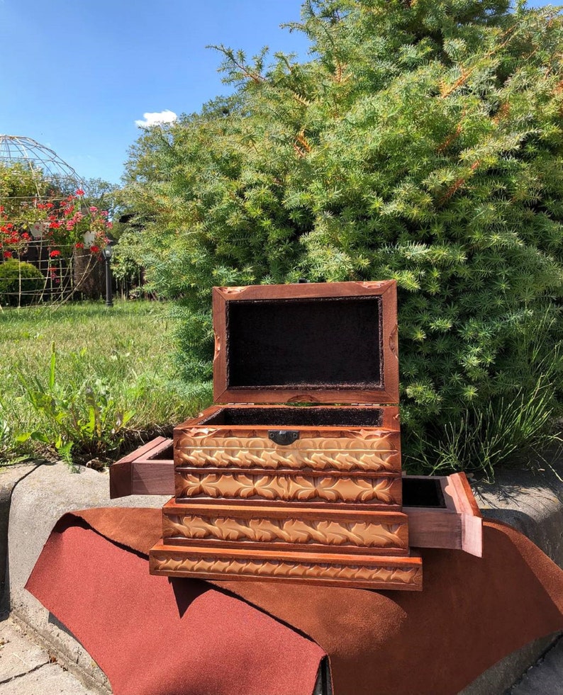 Jewelry Box With Drawers Handmade Item From Limewood Etsy