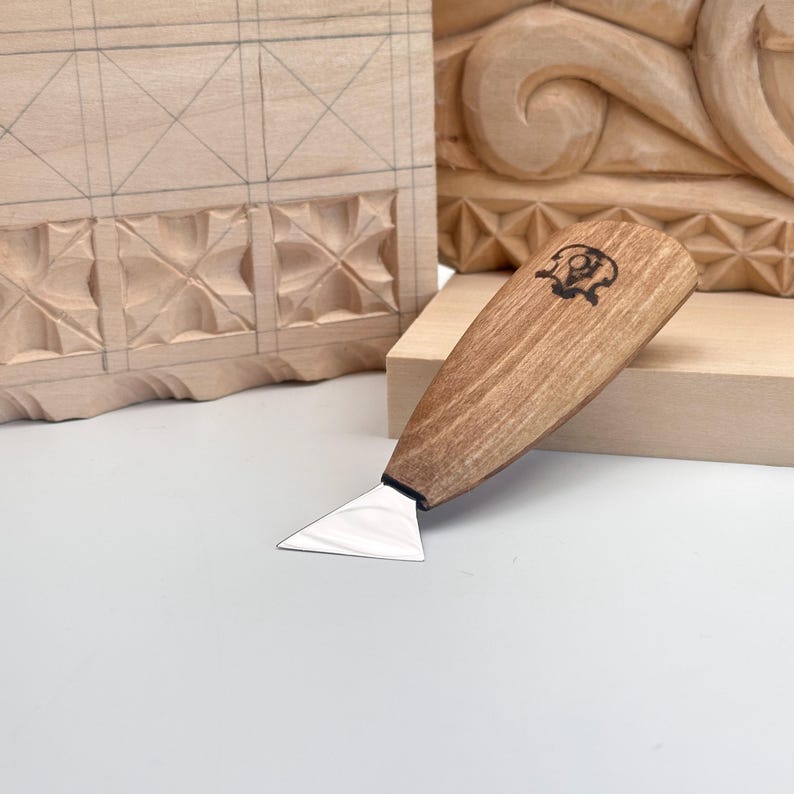 Chip Carving Knife, 25mm Geometric Wood Carving Tool image 10