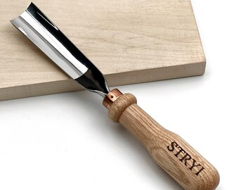 STRYI Profi Relief Carving Gouge, Sweep #8, Forged Wood Chisel
