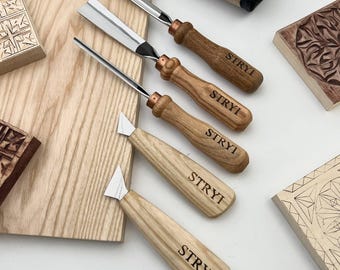 STRYI Wood Carving Tool Set, 5-Piece Chisel Kit, Relief carving tools