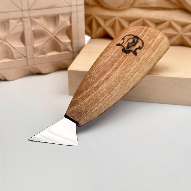 Chip Carving Knife, 25mm Geometric Wood Carving Tool image 1