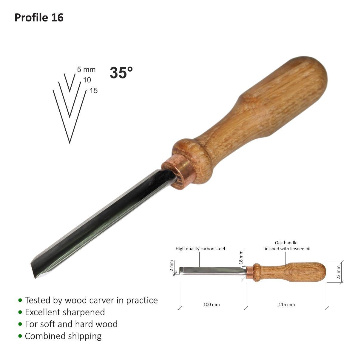 Vparting chisel 16 sweep 35 degree wood carving tools Etsy