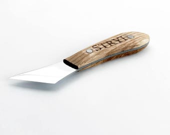Hand Forged Wood Carving Knife, Skewed knife for Whittling and Detailed caerving