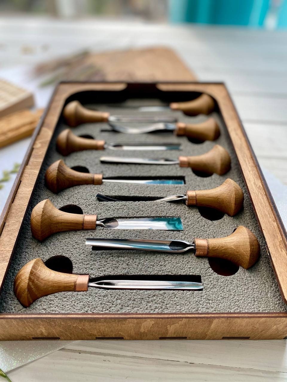 Handmade wood carving on sale tools