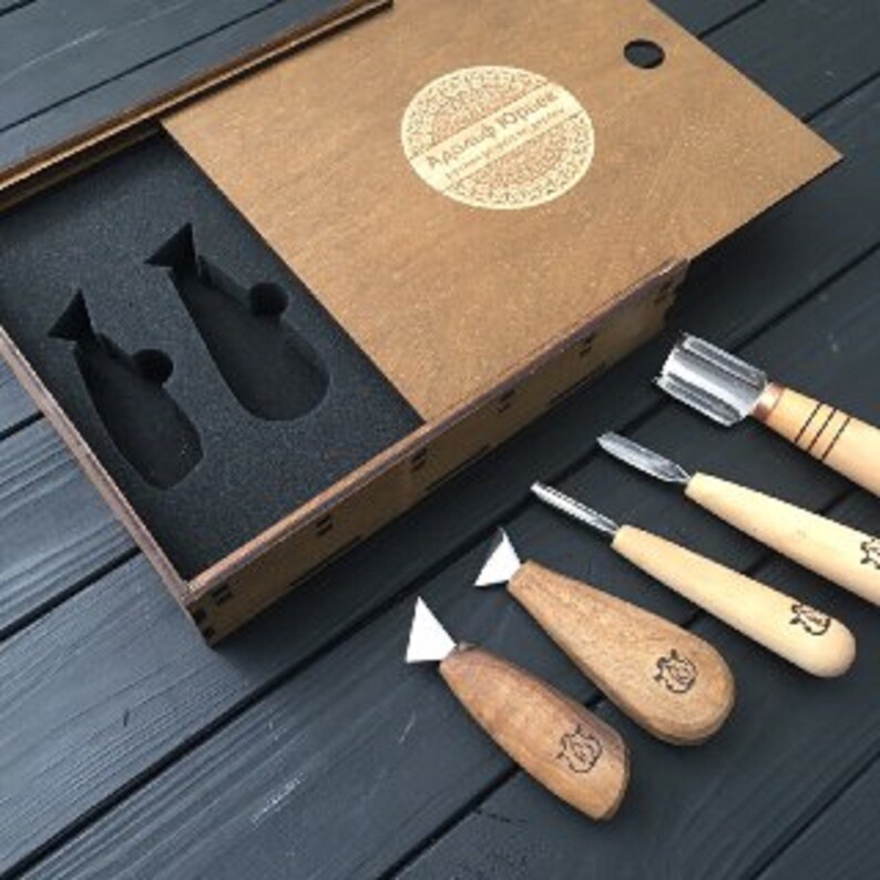 Wood carving set for children kids carving kit in gift box Etsy