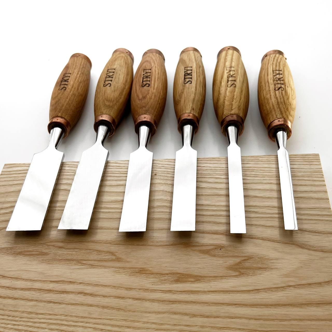 STRYI プロ仕様木工用ノミセット、7ピーススチール彫刻ツール、大工
