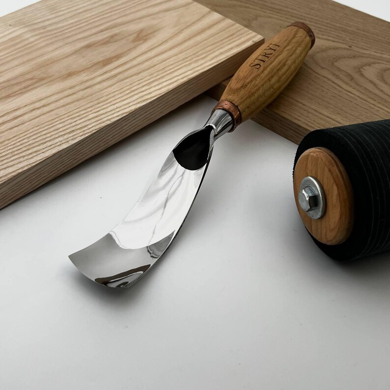 Sculpture Bent Gouge #7, Long Curved Wood Carving Chisel image 1