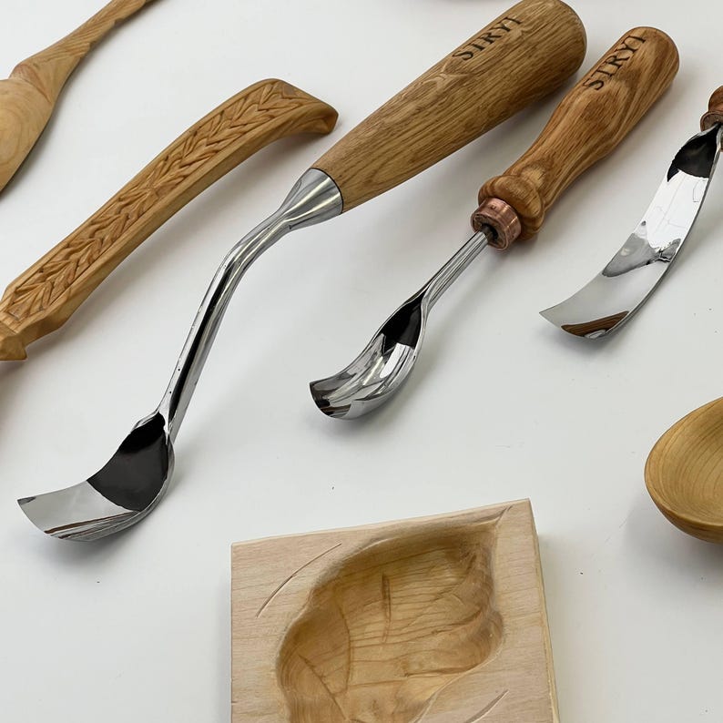 Bent Gouge Wood Carving Tool Set, Spoon Bowl Carving Kit image 9