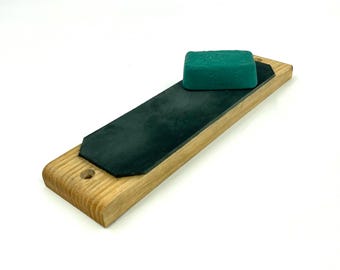 Afilador de cuero: Afilador de cuchillos profesional, base de madera de roble, kit de afilado