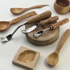 Bent Gouge Wood Carving Tool Set, Spoon Bowl Carving Kit image 8