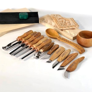 Wood carving tools, Start carving kit, Chisels set, Whittling kit, STRYI carving tools, Knives set, Basic carving chisels, Spoon carving kit