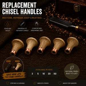 Manches de ciseau à bois haut de gamme pour outils manuels | Poignées de rechange ergonomiques pour la sculpture sur bois et les graveurs à bois