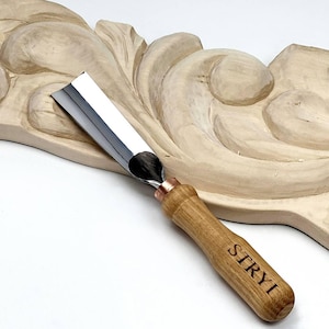 Gubia recta Stryi, Herramientas para tallar madera, Gubia de acero forjado para tallar madera, Suministros para trabajar la madera, Ideas para regalos de tallado de madera