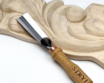 Stryi Straight Wood Carving Gouge, Forged Steel #5, Relief carving tools