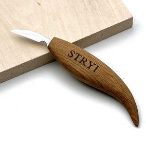 Houtsnijmes, gesmeed houtsnijmes, Whittling-mes 38 mm, houtsnijwerk, spaandersnijmes, gedetailleerd houtbewerkingsgereedschap, cadeau vader afbeelding 10