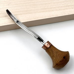 Palm Bent Gouge, Wood Carving Chisel, Forged Steel, Relief Carving