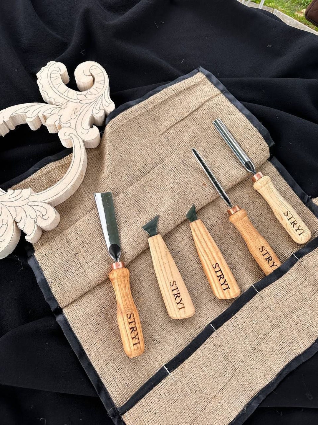 Wood Carving Set of 7 Tools for Chip Carving STRYI Profi