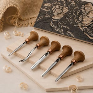 Palm Carving Chisel Set, Wood Carving Tools, Palm Carving Tools, Detail Carving Tools, 5 Pcs Set