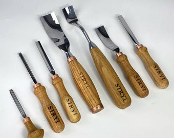 7-delat träsnideriverktygssats: Skålsnideriverktygssats