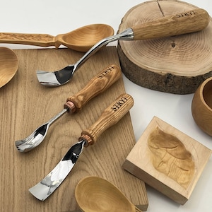 Bent Gouge Wood Carving Tool Set, Spoon Bowl Carving Kit