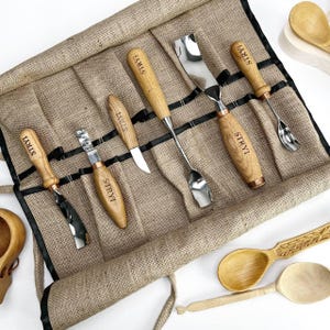 Kit para tallado de cuencos STRYI: gubias para madera y cuchillo de gancho