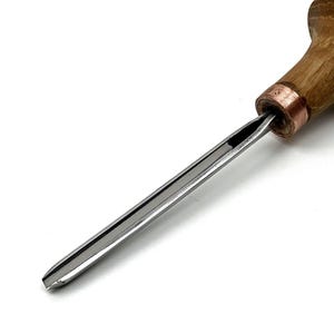Scalpello a V per intaglio palmare a 60 gradi, strumento per intaglio e incisione a rilievo su legno.