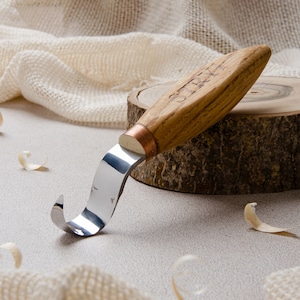 Spoon carving hook knife, Handcrafted wood carving knife, Hook knife for spoon carving, Spoon carving tool, Forget steel tools, Carver gift