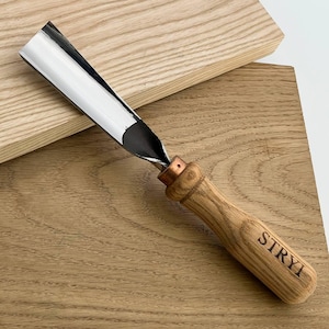 Gubia de tallado STRYI de 30 mm, herramienta de tallado recta, herramientas para tallar madera, herramienta de iniciación para tallar relieves, regalo para talladores de madera, cincel de gubia