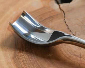 Short Bent Gouge, Wood Carving Spoon Chisel, 20mm, Gift for crafter, Woodworking tools