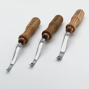 Long Bent Wood Carving Gouge, Flat Sweep Chisel, Relief Tool