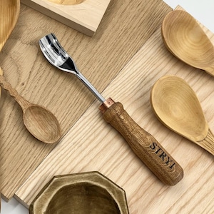 Short bent gouge #9a, Profi Wood carving tool, Carbon steel Chisel for woodworking, Spoon carving chisel, Bowl kuksa gouge, Gift for carver