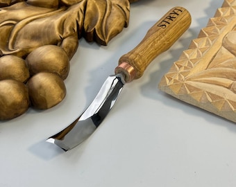 Reverse bent gouge, Profi chisel for woodworking, Relief carving tool, Chisel gouge, Rounded gouge, Forged steel tools, Gouge Stryi, Gift