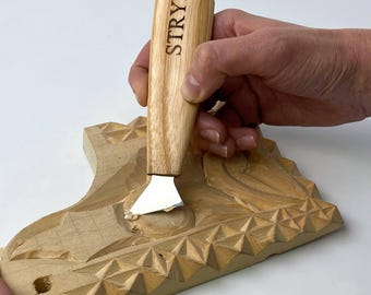Handmade Geometric Wood Carving Knife, Chip & Relief Carving Tool