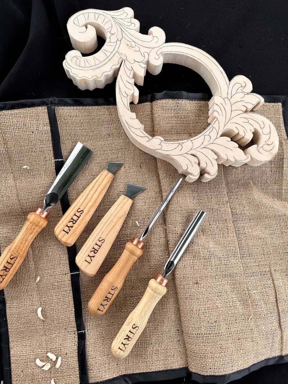 Basic wood carving tools set STRYI for whittling and relief