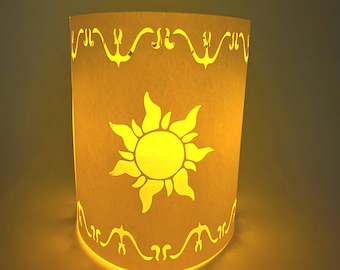 Medium Tangled Paper Lantern | Princess Rapunzel Wedding and Party Tabletop Decoration | Ready to Assemble