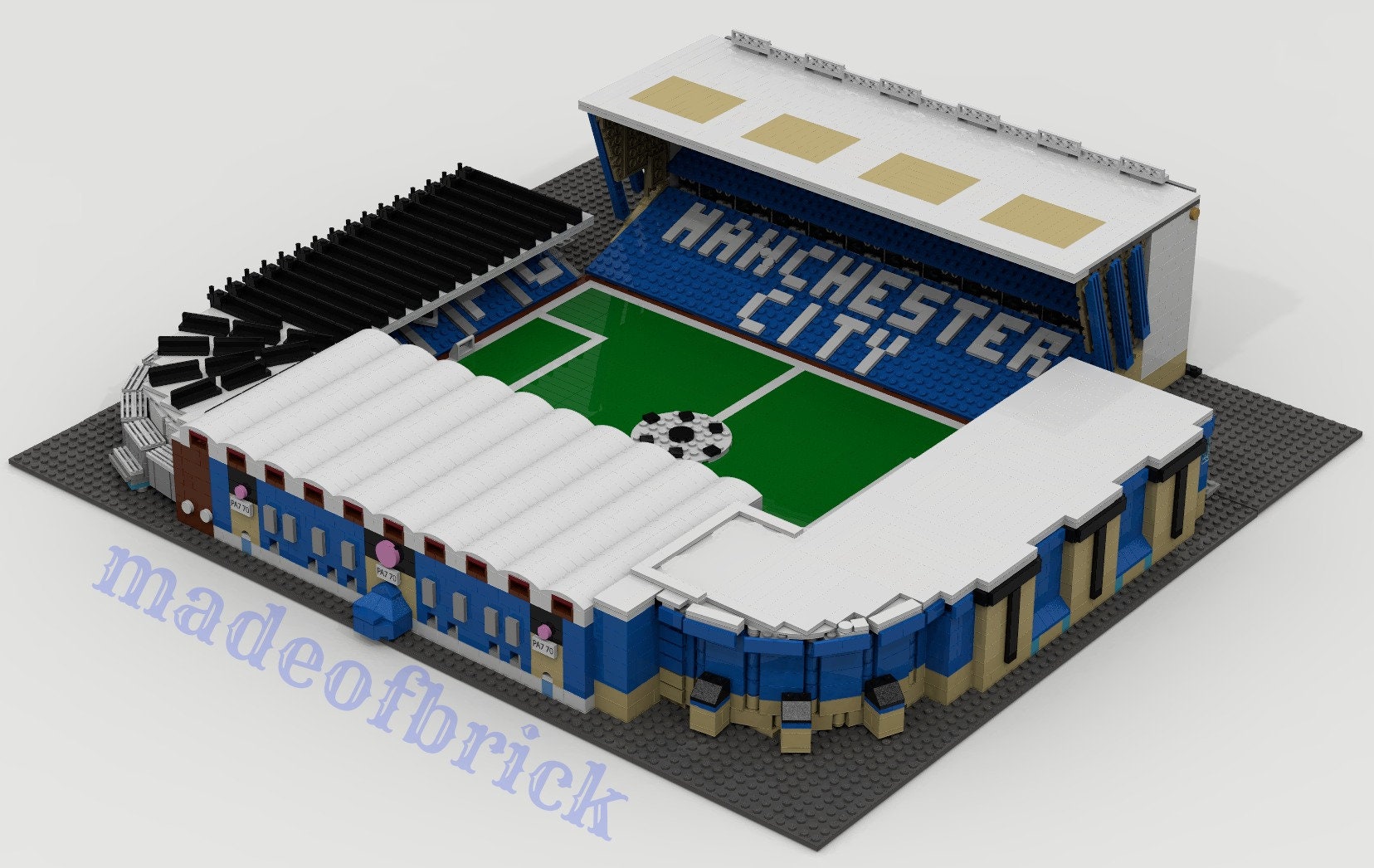 Designed With Original Lego Parts. Building MAINE ROAD STADIUM. Manchester  City Football Club. Premier. Old Stadium. Champions League 