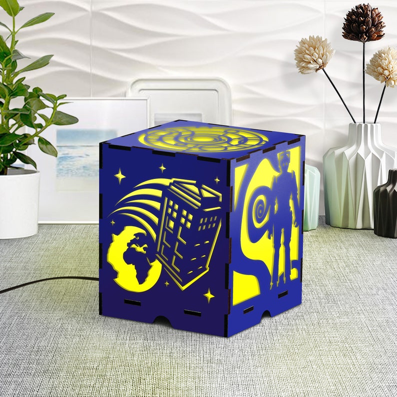 Doctor Who Led Lantern Tabletop Night Light Modern Table Lamps Decor Lamp Gift Baby Wood