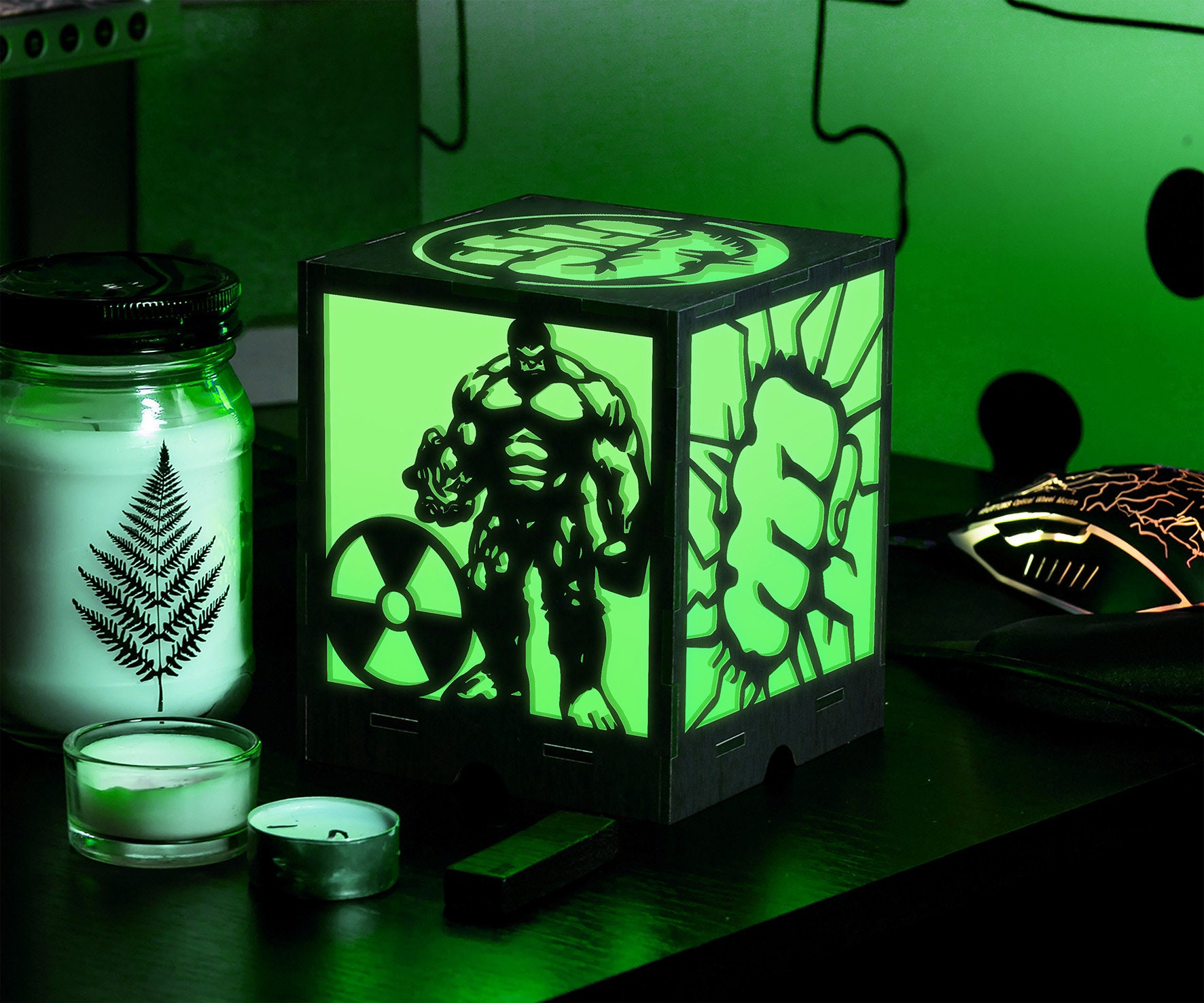 Hulk Night Light Childrens Night Light Wood Lampe Fan Club