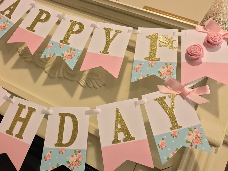 Shabby Chic Banner . Shabby Chic Decor . Shabby Chic Birthday Etsy