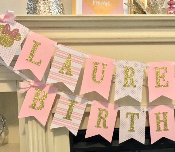 Minnie Mouse Birthday Banner Minnie Mouse First Birthday Etsy