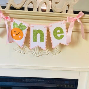 Bow 1st Birthday Decorations ,Bow High Chair Banner, Pink and White Birthday Banner, Girl First Birthday , Bow Birthday Party Decor,Bow