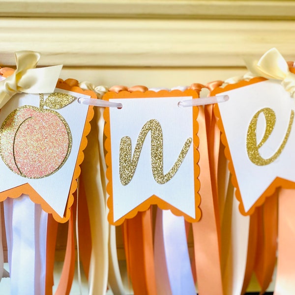 Sweet Peach High Chair Banner, Peach Birthday Decorations,One Sweet Peach, Peach 1st Birthday ,Sweet as a Georgia Peach, Girl First Birthday