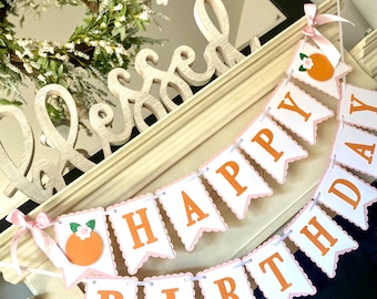 Banner de primer cumpleaños de Little Cutie: Decoración para fiesta de clementinas