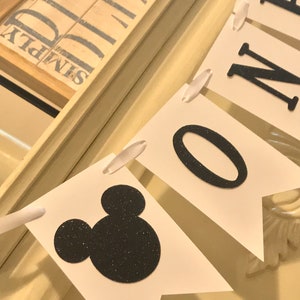 Mickey Mouse Birthday Banner, Mickey Mouse High chair Banner, Photo Prop,  Mickey 1st Birthday Party Decorations , Mickey One Banner ,Mickey