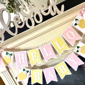 Lemon Birthday Decor, Pink Lemonade Decorations , Hello Baby shower Party image 8