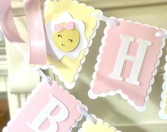 Farm Birthday Banner, Egg Party Decor, Barn Happy Birthday Sign