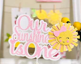 Sunshine Birthday Party Decor , You Are My Sunshine  Cake Topper, First time around the Sun